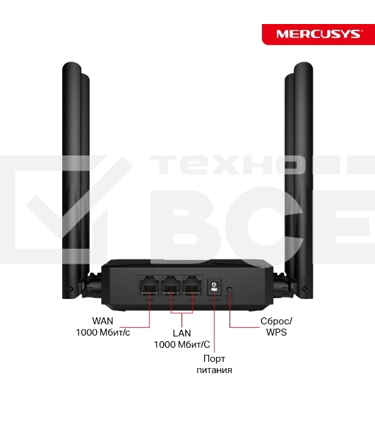 Маршрутизатор Mercusys MR62X AX1500 Wi-Fi 6 Router