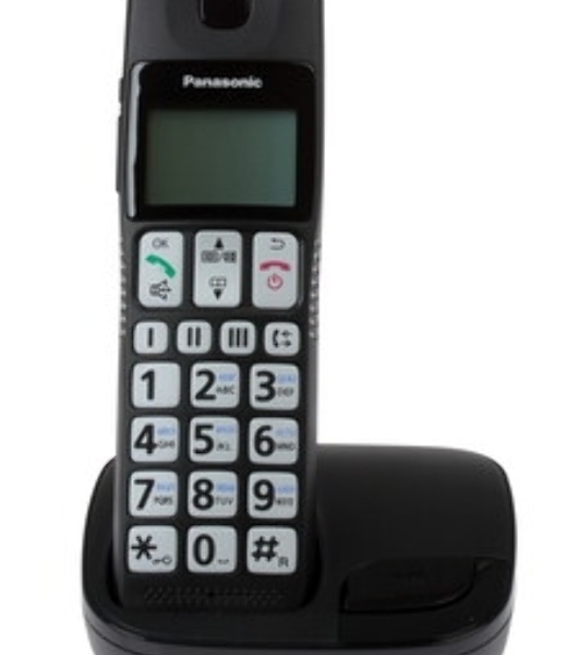 Телефон беспроводной (DECT) Panasonic KX-TGE110RUB черный АОН