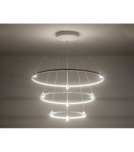 Подвесной светодиодный светильник Ambrella light FL5511/3+9 WH белый 90W 3000K/4200K/6400K D800/600/400*1300 (без ПДУ)