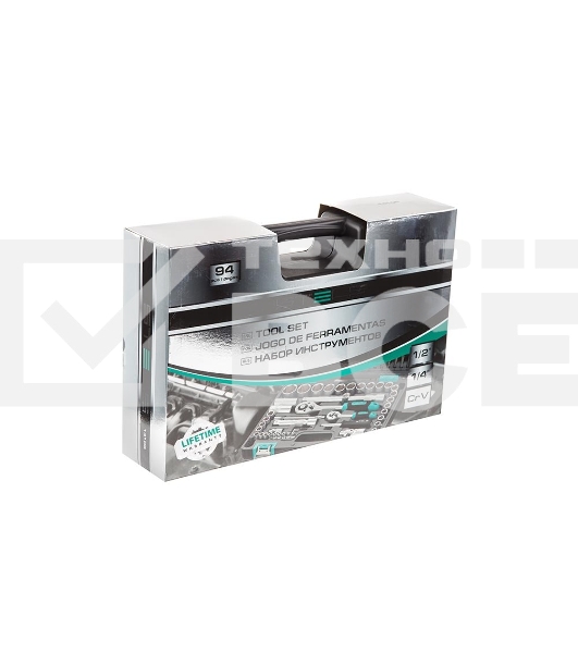 Набор инструментов STELS 141061/2'' 1/4'' CrV пластиковый кейс  94 предм.