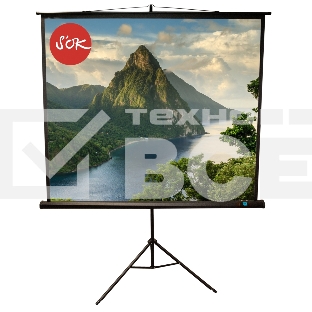 Экран 180x180см TriScreen 1:1 напольный рулонный ЧЕРНЫЙ 100'