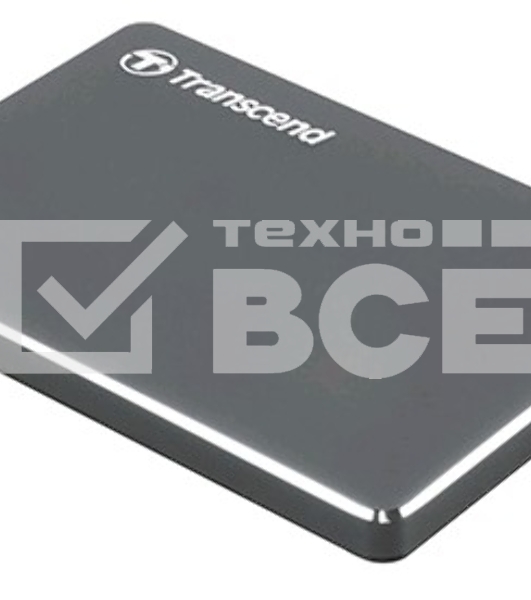 Внешний жесткий диск 2.5' Transcend (TS2TSJ25C3N) 2Tb, USB 3.0, серый, стальной, ультратонкий retail (StoreJet 25)