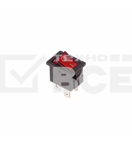 Выключатель клавишный 250V 6А (4с) ON-OFF красный с подсветкой Mini (RWB-207, SC-768) Rexant (в упак. 1шт.)