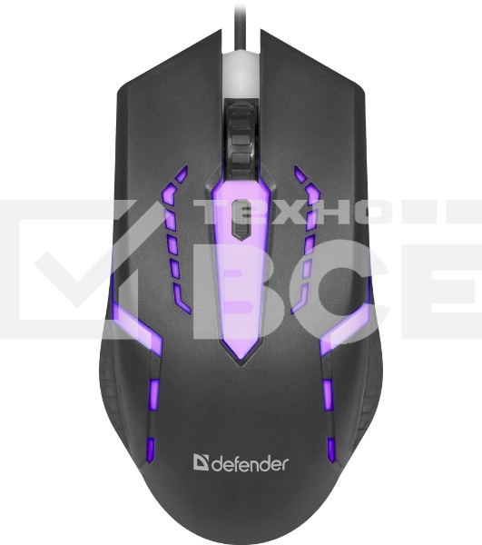 Мышь проводная Defender Hit MB-601 черный, 1200 dpi, USB, кнопки - 4