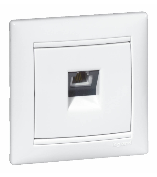 Legrand Legrand 774438 Розетка телефонная Valena RJ11 4 контакта 1 коннектор (белая)