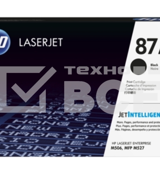 Тонер Картридж HP 87A CF287A черный для HP LJ Ent M506/M527 (9000стр.)