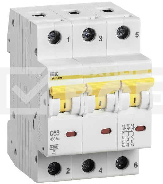 Выключатель автоматический IEK KARAT ВА47-60M 4Р 25А 6кА С