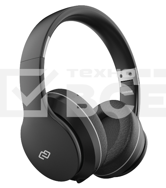 Гарнитура накладные Digma BT-19 ANC черный беспроводные bluetooth оголовье