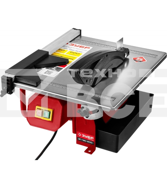 Электроплиткорез ЗУБР 'МАСТЕР' ЭП-180-600Н диск 180 мм, глубина реза 90°-34мм/45°-17мм, стол 330х360мм, 2950об/мин, 600Вт