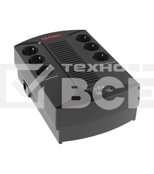 Линейно-интерактивный ИБП ДКС серии Info PDU, 800 ВА/480 Вт, 1/1, 6xSchuko, USB для зарядки (2), USB + RJ11, 1x8Aч