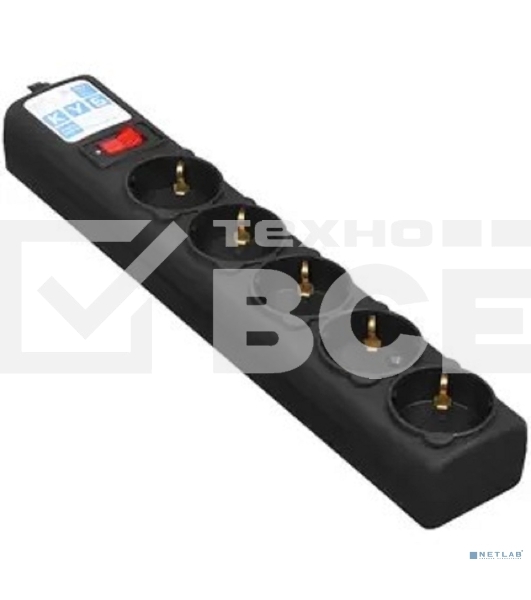 Сетевой фильтр Powercube SPG5-С5 5м (5 розеток) черный (коробка)