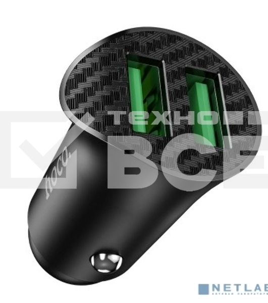 Авто ЗУ/ QC 3.0/ 2 USB/ HOCO HC-35027 Z39/ Выход: 5V_9V_12V, 18W/ черный