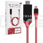 Кабель-переходник аудио-видео Premier L9G USB Type-C (m)/HDMI (m) 2м. красный (A2604RED), фото 1