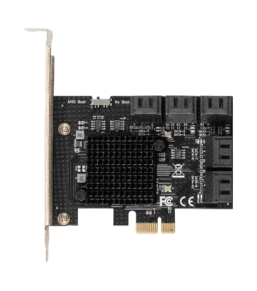 Контроллер ExeGate EXE-510v2 (PCI-E x1, SATA3 6Gb/s, 10 int, ASMedia Chipset ASM106x+JMB575)