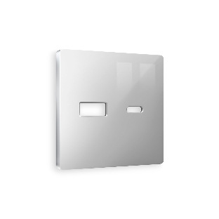 Лицевая панель ALFA (Серебро глянец) для розетки 2USB тип A+C QUANT AP4110