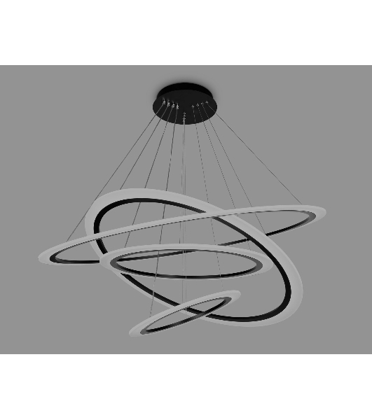 Светильник Ambrella light FA4365/4 BK черный 235W 3000K/4200K/6400K D1000*870 (ПДУ РАДИО 2.4G)