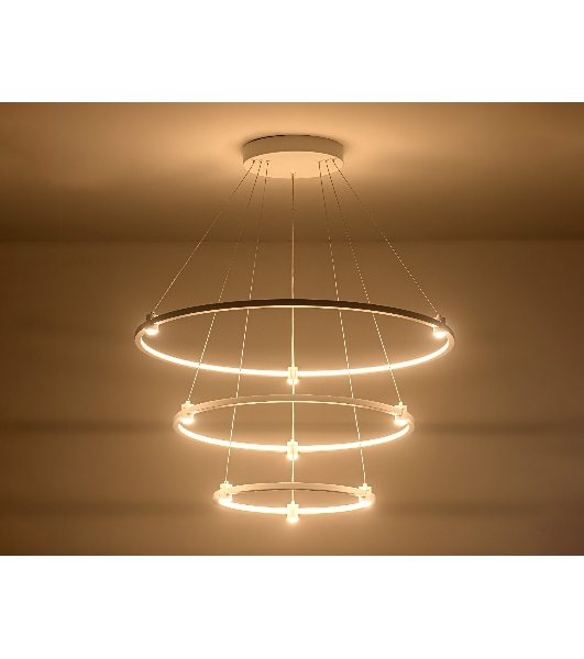 Подвесной светодиодный светильник Ambrella light FL5511/3+9 WH белый 90W 3000K/4200K/6400K D800/600/400*1300 (без ПДУ)