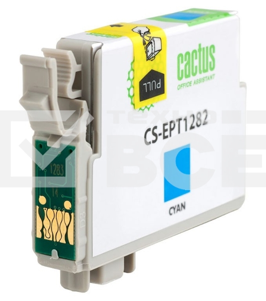 Картридж струйный Cactus CS-EPT1282 (T1282) голубой (7 мл) для Epson Stylus S22/S125/SX420/SX425/Office BX305
