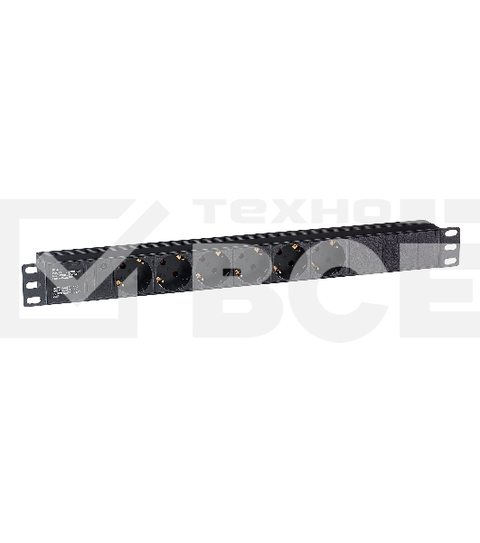Блок розеток горизонтальный ExeGate ServerPro PDU-19H601 Al-6S-C14, 19