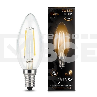 Светодиодная лампа GAUSS 103801107 LED Filament Свеча E14 7W 550lm 2700К 1/10/50