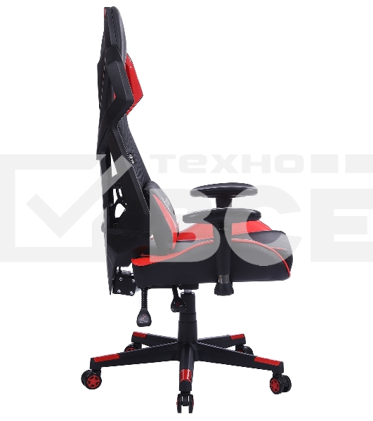 Кресло игровое Cactus CS-CHR-090BLR черный/красный, сиденье черный/красный, эко.кожа/сетка, крестовина пластик, пластик черный