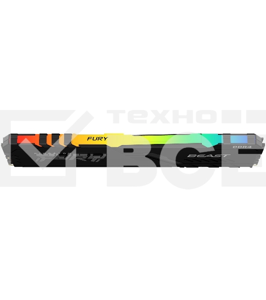 Оперативная память Kingston Fury Beast, DDR4, 16GB (1x16GB), 3200MHz, CL16, с радиатором, RGB, черный