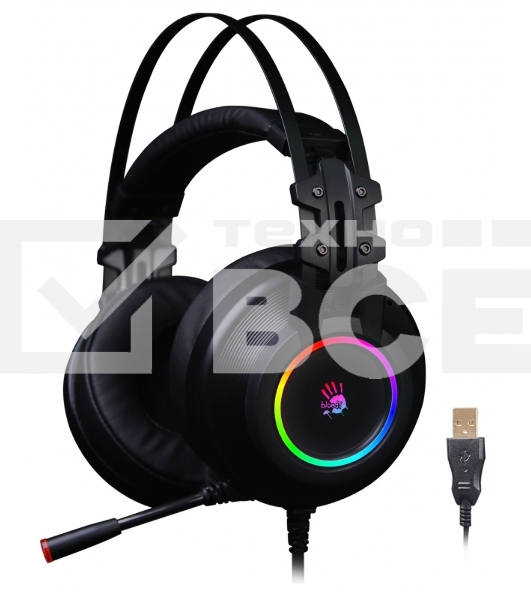 Наушники с микрофоном A4 Bloody G528C черный 1.8м мониторы USB оголовье (G528C)