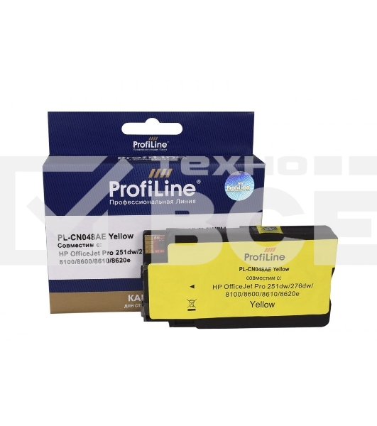 Картридж струйный PL-CN048AE №951XL для принтеров HP OfficeJet Pro 251dw/276dw/8100/8600/8610/8620e Yellow ProfiLine