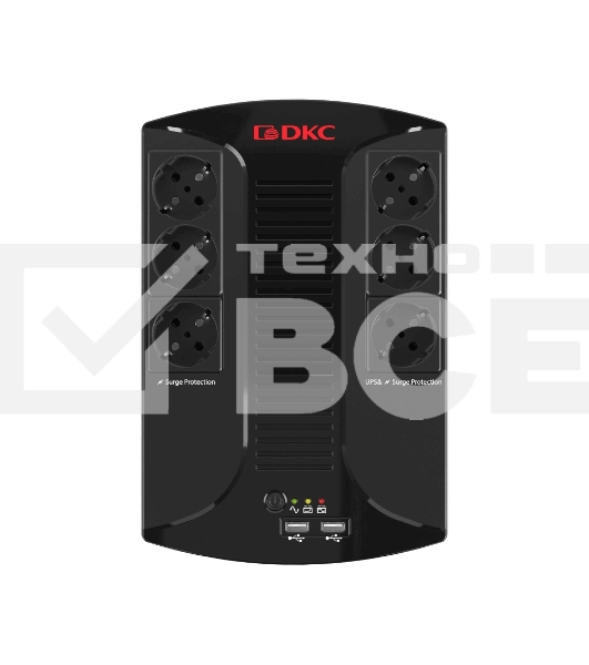 Линейно-интерактивный ИБП ДКС серии Info PDU, 800 ВА/480 Вт, 1/1, 6xSchuko, USB для зарядки (2), USB + RJ11, 1x8Aч