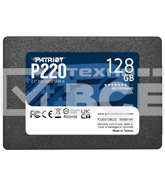 Накопитель SSD Patriot P220, 128GB, SATA III, 2.5