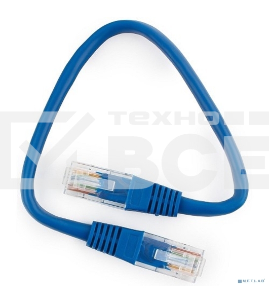Патч-корд медный UTP Cablexpert PP10-0.25M/B кат.5e, 0.25 м, литой, многожильный (синий)
