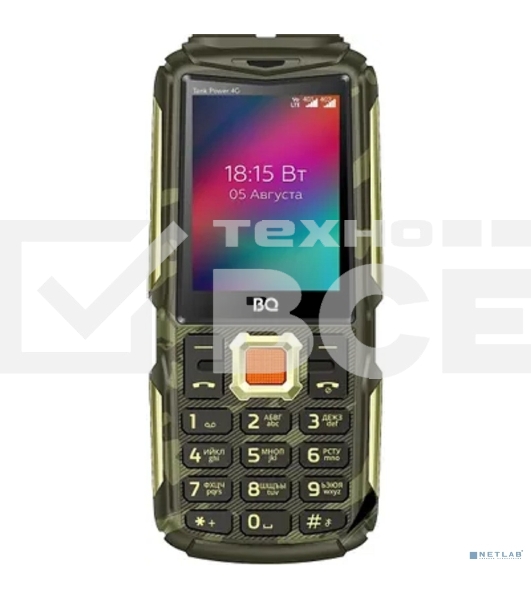 Мобильный телефон BQ 2410L Tank Power 4G камуфляж/золотистый