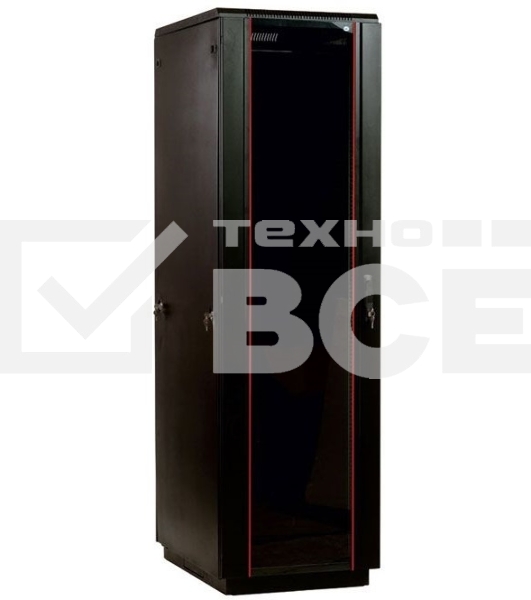 Шкаф телекоммуникационный напольный 42U (600x600) дверь стекло, черный (ШТК-М-42.6.6-1ААА-9005) (3 коробки)