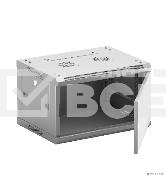 Шкаф телекоммуникационный настенный NEOMAX 6U (600х350), металлическая дверь, замок-ключ (3 шт), разборный, цвет серый (1 коробка) NCB-WM6U-6035MK3-100-GY