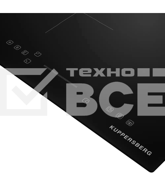 Варочная поверхность Kuppersberg ICI 412, индукция, High-Tech, прямой край, 9 уровней мощности, бустер, Stop and Go, Flexi-zone, автоматическое отключение, таймер, индикатор остаточного тепла, сенсорное управление, цвет черный
