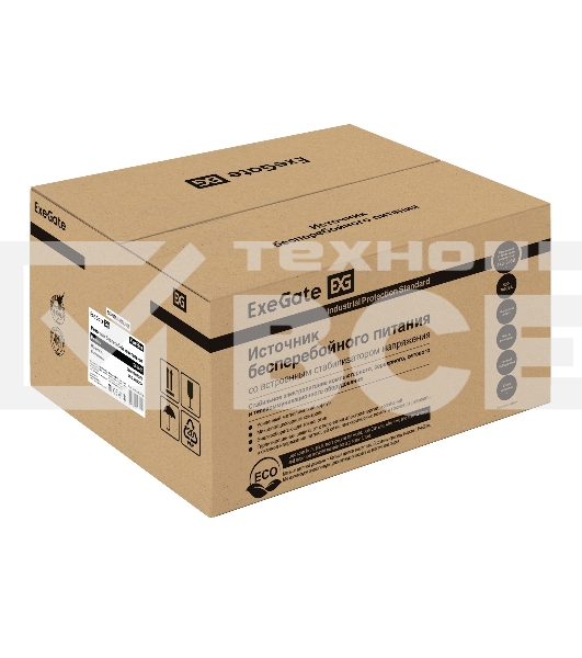 Источник бесперебойного питания (инвертор, синус, для котла, настенный) ExeGate FineSine SX-2500.LCD.AVR.2SH 2500VA/1800W, чистая синусоида, цветной LCD-дисплей, AVR, 2*Schuko, линейно-интерактивный, внешняя батарея 24В до 200А·ч (поставляется отдельно), крепление настенное/универсальное, черный