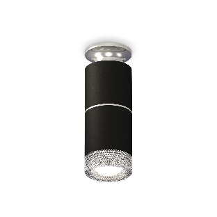 Светильник Ambrella Light XS6302222 SBK/PSL/CL черный песок/серебро полированное/прозрачный MR16 GU5.3