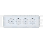 Розетка WESSEN RA16-411M-BIПрима Бел 4-я с/з с з/ш 16А наружная в сборе с монт.пласт., фото2