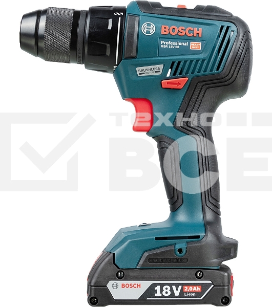 Аккумуляторная дрель-шуруповёрт BOSCH GSR 18V-50 (06019H5020)  2х2.0Ач, в кейсе