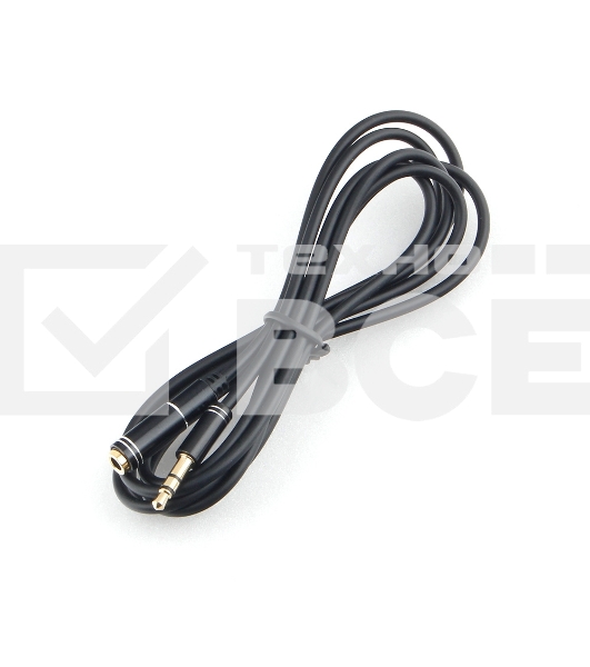 Кабель аудио удлинительный Cablexpert CCAB-02-35MF-1.5MB. 3.5 Jack (M)/3.5 Jack (F), черный, 1.5м, блистер