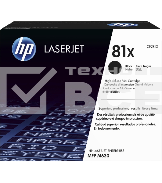 Тонер Картридж HP 81X CF281X черный для HP LJ Pro M630dn/f/h/z (25000стр.)