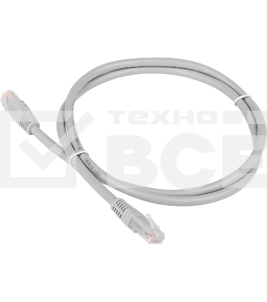 Кабель Patch cord Lanmaster TWT-45-45-5.0/6-GY 5м UTP Cat 6 Grey
