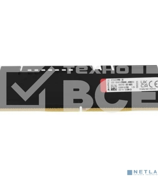 Оперативная память Kingston Fury Beast, DDR5, 32GB (1x32GB), 5200MHz, CL40, радиатор, чёрный