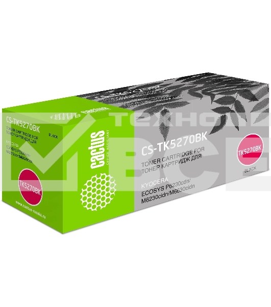 Картридж лазерный Cactus CS-TK5270BK черный (8000 стр.) для Kyocera ECOSYS P6230cdn, M6230cidn, M6630cidn