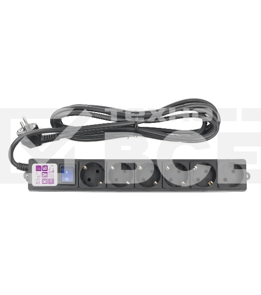 Фильтр-удлинитель PC 3 м 6 р, черный 16А, SPG6-B1