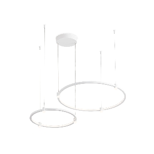 Подвесной светодиодный светильник Ambrella light FL5521/2+6 WH белый 45W 3000K/4200K/6400K D600/400*1300 (без ПДУ)
