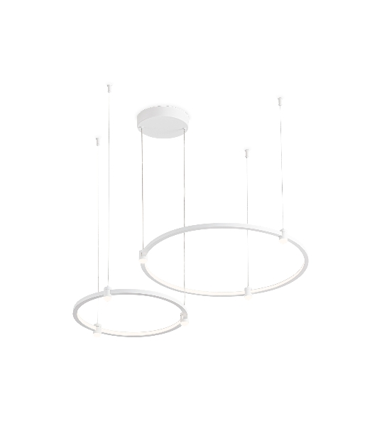 Подвесной светодиодный светильник Ambrella light FL5521/2+6 WH белый 45W 3000K/4200K/6400K D600/400*1300 (без ПДУ)