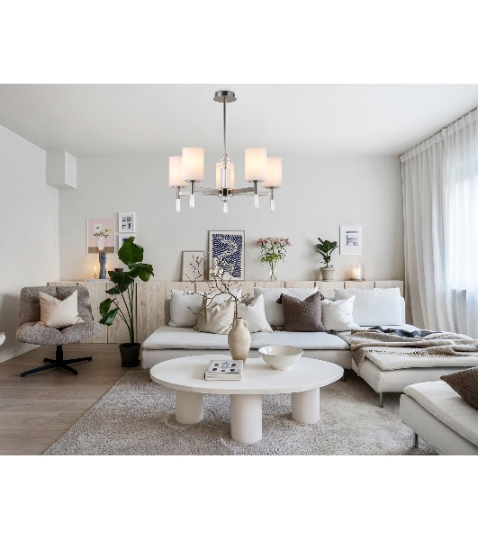 Люстра Ambrella light LH56251/5 SN/FR никель/белый матовый E27/5 max 60W D600*590