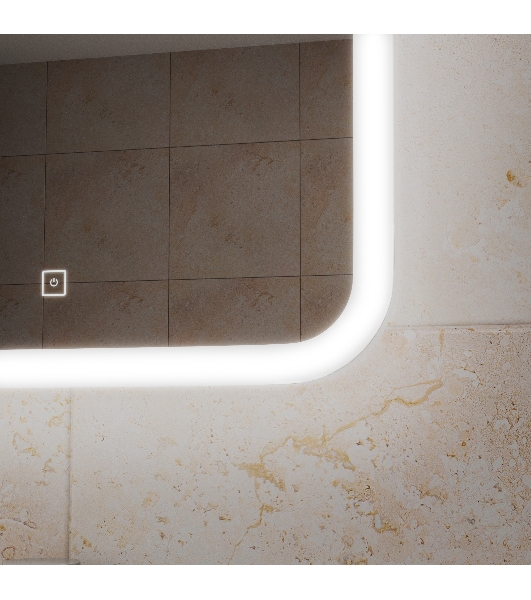 Зеркало Bau Stil 40х70, сенсорная LED подсветка, пластиковый защитный корпус