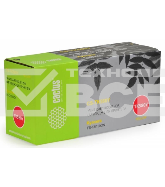 Картридж лазерный Cactus CS-TK580Y желтый (2800 стр.) для Kyocera FS-C5150DN